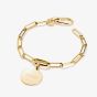 THOMAS SABO Charm Club Connect Gold Plated Paperclip Link Charm Bracelet C1205-413-39