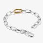 THOMAS SABO Charm Club Connect Two Colour Oval Link Charm Bracelet C1204-413-7