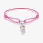 THOMAS SABO Hello Kitty Waving Charm and Pink Textile Bracelet A2242-M07-9-L24V