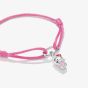 THOMAS SABO Hello Kitty Waving Charm and Pink Textile Bracelet A2242-M07-9-L24V