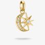 THOMAS SABO Charm Club Connect 18ct Yellow Gold Plated Cubic Zirconia Moon & Star Charm CC1365-M01-14