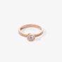 Coeur De Lion Rose Gold Tone Crystal Shoulder Set Solitaire Ring 0228/40-1822