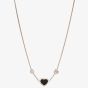 Chopard Happy Hearts 18ct Rose Gold Onyx Diamond Necklace 81A082-5201