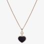 Chopard Happy Hearts 18ct Rose Gold Black Aventurine & 0.05ct Brilliant Cut Diamond Necklace 797482-5510