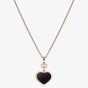 Chopard Happy Hearts 18ct Rose Gold Black Aventurine & 0.05ct Brilliant Cut Diamond Necklace 797482-5510