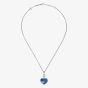 Chopard Happy Hearts 18ct White Gold Blue Mother Of Pearl & 0.05ct Brilliant Cut Diamond Necklace 797482-1350