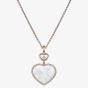 Chopard Happy Hearts 18ct Rose Gold Mother Of Pearl & 0.32ct Brilliant Cut Diamond Necklace 79A075-5391
