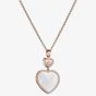 Chopard Happy Hearts 18ct Rose Gold Mother Of Pearl & 0.32ct Brilliant Cut Diamond Necklace 79A075-5391