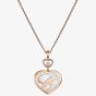 Chopard Happy Hearts 18ct Rose Gold Mother Of Pearl & 0.32ct Brilliant Cut Diamond Necklace 79A075-5391