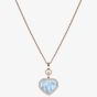 Chopard Happy Hearts 18ct Rose Gold Light Blue Mother Of Pearl & 0.24ct Brilliant Cut Diamond Necklace 79A074-5340