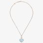 Chopard Happy Hearts 18ct Rose Gold Light Blue Mother Of Pearl & 0.24ct Brilliant Cut Diamond Necklace 79A074-5340