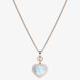 Chopard Happy Hearts 18ct Rose Gold Light Blue Mother Of Pearl & 0.24ct Brilliant Cut Diamond Necklace 79A074-5340