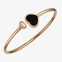 Chopard Happy Hearts 18ct Rose Gold Onyx Diamond Bangle 857482-5203 (M)