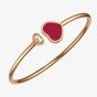 Chopard Happy Hearts 18ct Rose Gold Red Bangle 857482-5702 (S)