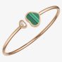 Chopard Happy Hearts 18ct Rose Gold Malachite Heart Bangle 857482-5106 (M)