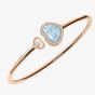 Chopard Happy Hearts 18ct Rose Gold Light Blue Mother Of Pearl & 0.19ct Brilliant Cut Diamond Bangle 85A074-5343