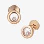 Chopard Happy Diamonds 18ct Rose Gold Circle Earrings 83A017-5001