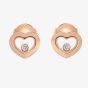 Chopard Happy Diamonds 18ct Rose Gold Heart Earrings 83A054-5001