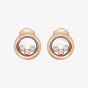 Chopard Happy Diamonds Icons 18ct Rose Gold Diamond Circle Stud Earrings 83A018-5001