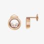 Chopard Happy Diamonds Icons 18ct Rose Gold Diamond Circle Stud Earrings 83A018-5001