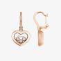 Chopard Happy Diamonds Icons 18ct Rose Gold Diamond Heart Dropper Earrings 83A611-5301
