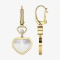 Chopard Happy Hearts 18ct Yellow Gold Mother Of Pearl & 0.10ct Brilliant Cut Diamond Dropper Earrings 837482-0310