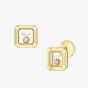 Chopard Happy Diamonds 18ct Yellow Gold Diamond Square Stud Earrings 83A114-0001