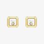Chopard Happy Diamonds 18ct Yellow Gold Diamond Square Stud Earrings 83A114-0001