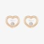 Chopard Happy Diamonds Icons 18ct Rose Gold Diamond Heart Stud Earrings 83A192-5001