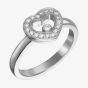 Chopard Happy Diamonds 18ct White Gold Diamond Heart Halo Ring 82A054-1210 (53)