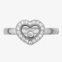 Chopard Happy Diamonds 18ct White Gold Diamond Heart Halo Ring 82A054-1210 (53)