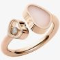 Chopard Happy Hearts 18ct Rose Gold Pink Opal & Diamond Ring 829482-5632 (54)