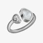 Chopard Happy Hearts 18ct White Gold Diamond Mother Of Pearl Ring 829482-1312 (54)