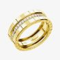 Chopard Ice Cube 18ct Yellow Gold Three Row Band With Centre Diamonds Ring 827005-04