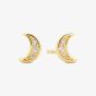 Sif Jakobs Gold Plated Luna Cubic Zirconia Moon Stud Earring SJ-E2707-CZ-YG