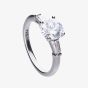 Diamonfire Silver Round & Baguette Cut Cubic Zirconia Three Stone Ring R3613