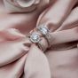 Diamonfire Silver Round & Baguette Cut Cubic Zirconia Three Stone Ring R3613