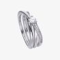 Diamonfire Silver Cubic Zirconia Crossover Band Ring R3614