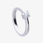 Diamonfire Silver 0.50ct Cubic Zirconia 4 Claw Ring R3750