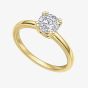 Diamonfire Gold Plated Double Claw Cubic Zirconia Solitaire Ring R4007