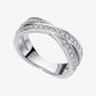 Diamonfire Sterling Silver Cubic Zirconia Cross Over Ring R4001