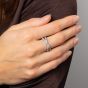 Diamonfire Sterling Silver Cubic Zirconia Cross Over Ring R4001