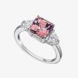 Diamonfire Sterling Silver Pink Cubic Zirconia Trilogy Ring R3999