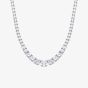 Diamonfire Silver Cubic Zirconia Graduated Tennis Necklace N4338