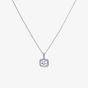 Diamonfire Silver Square Pave Set Cubic Zirconia Pendant Necklace P4617