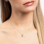 Diamonfire Silver Bezel Set 1.00ct Round Cubic Zirconia Pendant Necklace P4643