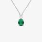 Diamonfire Silver Green Oval Cubic Zirconia Pendant Necklace P5113