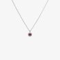 Diamonfire Silver Red Round Cubic Zirconia Halo Pendant Necklace P4625