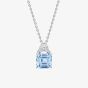 Diamonfire Sterling Silver Square Light Blue Cubic Zirconia Necklace N4660