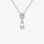 Diamonfire Silver Teardrop Cubic Zirconia & Shell Pearl Pendant Necklace P5400